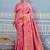 Pink banarasi silk blend saree with rich gold zari floral weaving