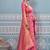Pink banarasi silk blend saree with rich gold zari floral weaving