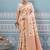 Off white banarasi silk blend saree with rich gold zari floral weaving