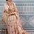 Off white banarasi silk blend saree with rich gold zari floral weaving