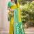 Mustard & green silk blend woven design saree with blouse piece