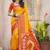 Mustard & rust orange silk blend woven design saree with blouse piece