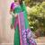 Green & violet silk blend woven design saree with blouse piece