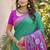 Green & violet silk blend woven design saree with blouse piece