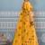 Mustard banarasi silk blend saree with gold zari floral weaving