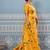 Mustard banarasi silk blend saree with gold zari floral weaving