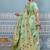 Mint green banarasi silk blend saree with gold zari floral weaving
