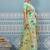 Mint green banarasi silk blend saree with gold zari floral weaving