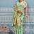 Mint green banarasi silk blend saree with gold zari floral weaving