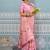 Baby pink banarasi silk blend saree with gold zari floral weaving