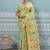 Light pistachio green banarasi silk blend saree with gold zari floral weaving