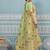 Light pistachio green banarasi silk blend saree with gold zari floral weaving