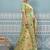 Light pistachio green banarasi silk blend saree with gold zari floral weaving