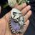 Large Purple Agate Statement Ring, Silver Plated Brass Elephant Boho Ring