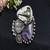 Large Purple Agate Statement Ring, Silver Plated Brass Elephant Boho Ring
