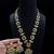 Green kundan & pearl drop gold plated necklace set for women