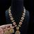 Brown kundan & pearl drop gold plated necklace set for women