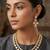 White cubic zirconia kundan gold plated necklace & earring set for women