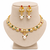 Multicolor mayuri stone & pearl tassel gold plated necklace set for women