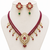 Maroon kundan stone beaded gold plated bridal choker necklace set for women