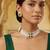 Green kundan stone & pearl beaded gold plated choker necklace set for women