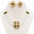 Green kundan stone & pearl beaded gold plated choker necklace set for women