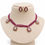 Maroon polki stone beaded layered necklace & earring set for women