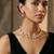Multicolor stone kundan gold plated necklace set with pearl drop for women