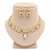 Multicolor stone kundan gold plated necklace set with pearl drop for women