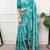 Blue Color geometricprint with Mirror Work Satin Saree