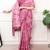 Pink Color geometricprint with Mirror Work Satin Saree
