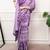 Purple Color geometricprint with Mirror Work Satin Saree