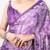 Purple Color geometricprint with Mirror Work Satin Saree