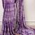 Purple Color geometricprint with Mirror Work Satin Saree