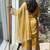Musturd embroidery silk blend sharara suit set