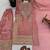 Pink embroidery silk blend sharara suit set