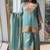 Sky embroidery silk blend sharara suit set