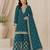 blue  silk blend  wedding semi stitched palazzo set