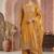 Musturd embroidery silk blend sharara suit set