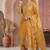 Musturd embroidery silk blend sharara suit set