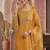 Musturd embroidery silk blend sharara suit set