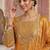 Musturd embroidery silk blend sharara suit set