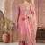 Pink embroidery silk blend sharara suit set
