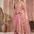 Pink embroidery silk blend sharara suit set
