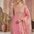 Pink embroidery silk blend sharara suit set