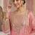 Pink embroidery silk blend sharara suit set