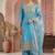 Sky embroidery silk blend sharara suit set