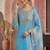 Sky embroidery silk blend sharara suit set