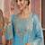 Sky embroidery silk blend sharara suit set