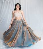 Elsa Blue Kanjivaram Ensemble Outfit